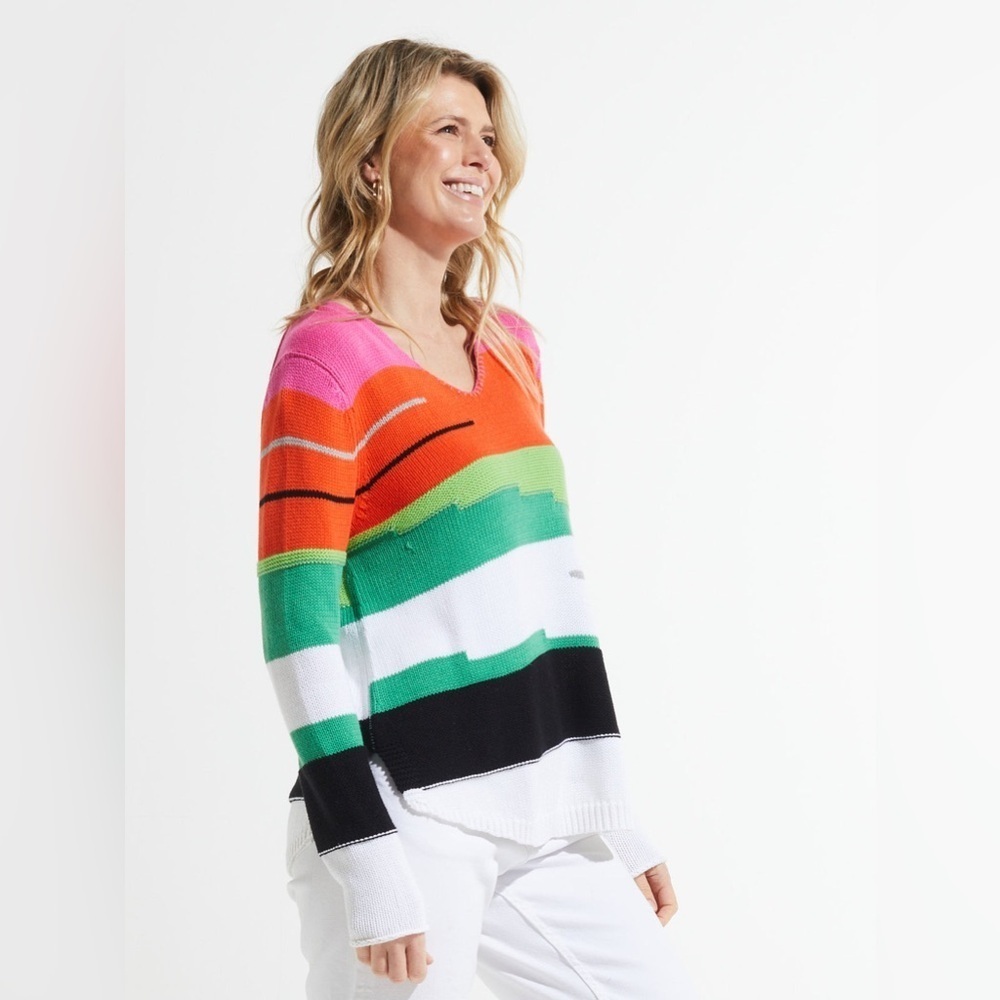 Zaket & Plover chunky cotton v neck sweater sz xs - Picture 2 of 10